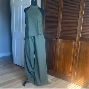 Vigoss Olive Wide Leg Jumpsuit